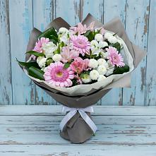 Букет цветов из:  Герберы, Альстромерии и Хризантемы в Чебаркуле