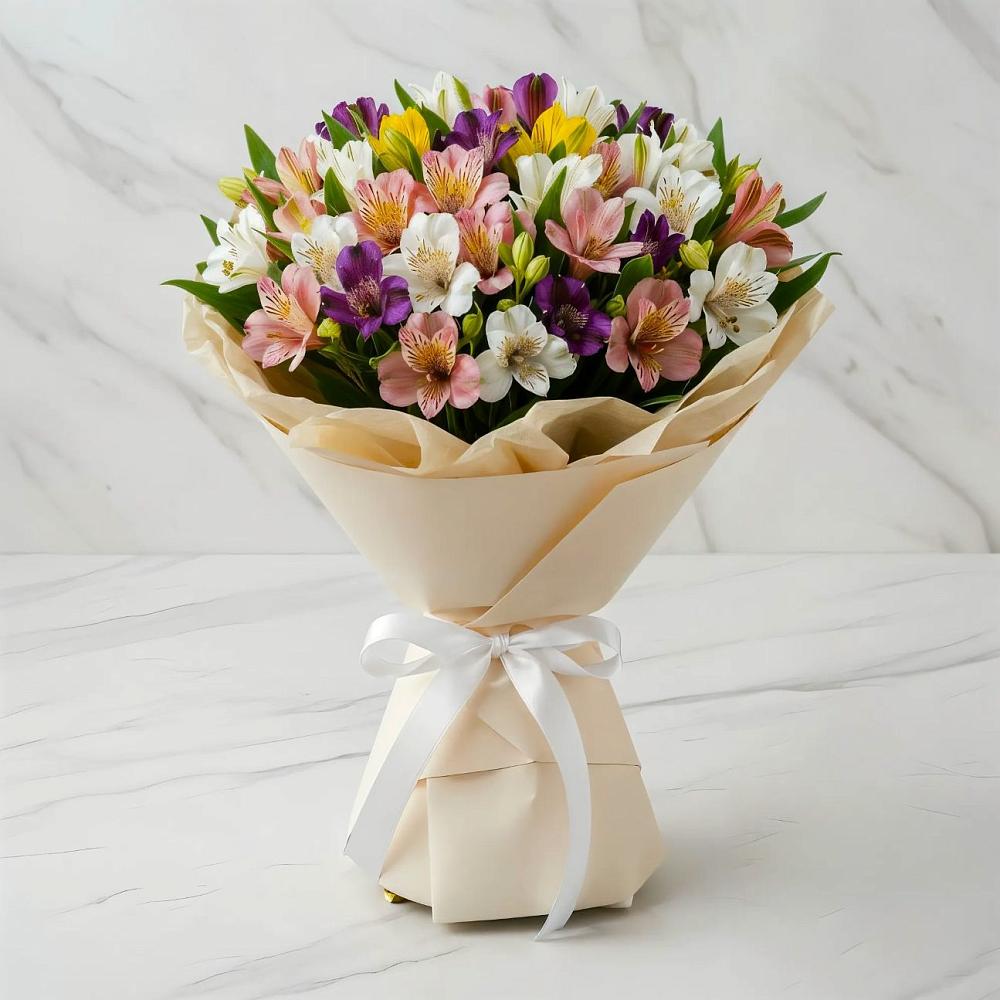 Букет цветов из: Альстромерии в Чебаркуле