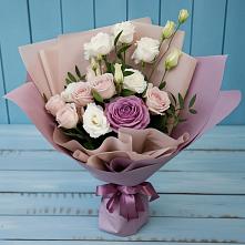 Букет цветов из:  Розы и Лизиантусы в Чебаркуле