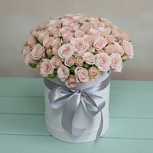 Цветочная композиция из Розы в шляпной коробке в Чебаркуле