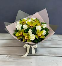 Букет цветов из:  Орхидеи и Розы в Чебаркуле