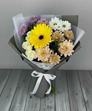 Букет цветов из:  Розы, Герберы и Хризантемы в Чебаркуле