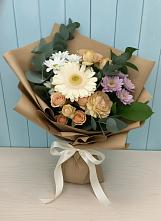 Букет цветов из:  Герберы и Хризантемы в Чебаркуле