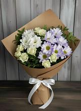 Букет цветов из:  Хризантемы и Розы в Чебаркуле