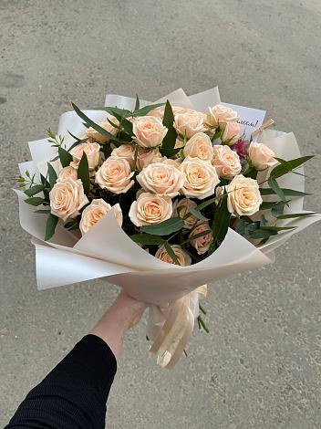 Букет Кремовые розы Латте в Чебаркуле