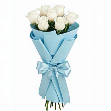 Букет 7 белых роз Проуд в Чебаркуле