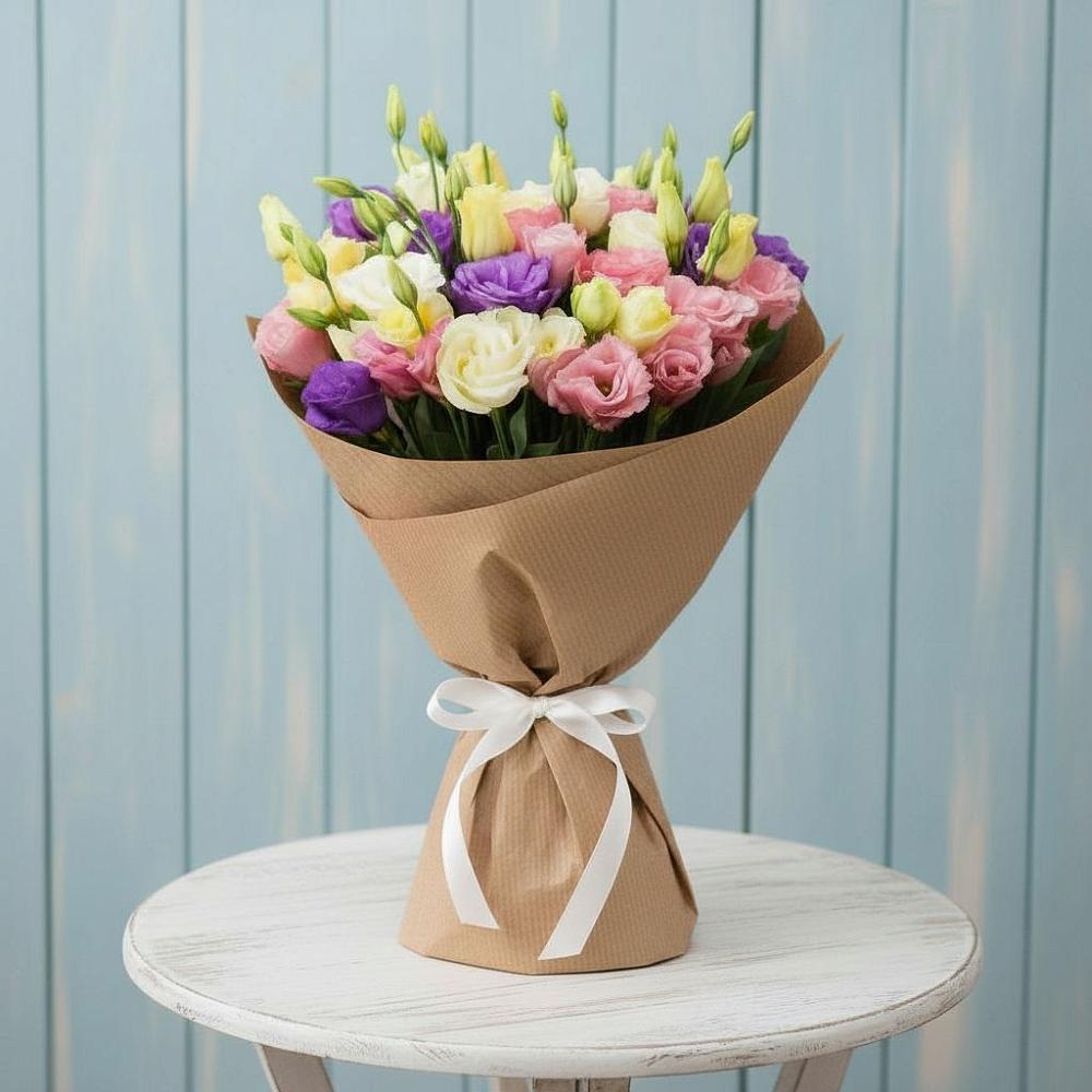 Букет цветов из: Лизиантусы в Чебаркуле