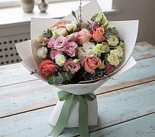 Букет цветов из:  Розы, Лизиантусы и Гвоздики #REPLACE_PRED# Чебаркуле