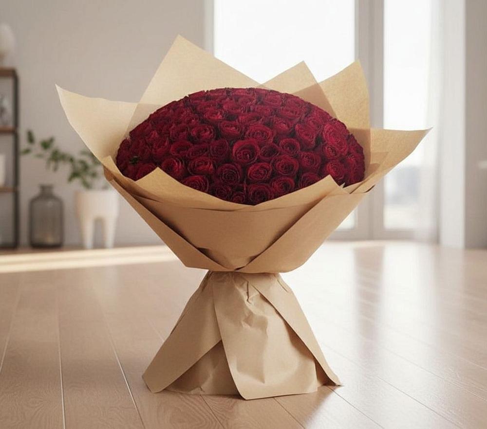 Букет 101 Красная роза в Чебаркуле