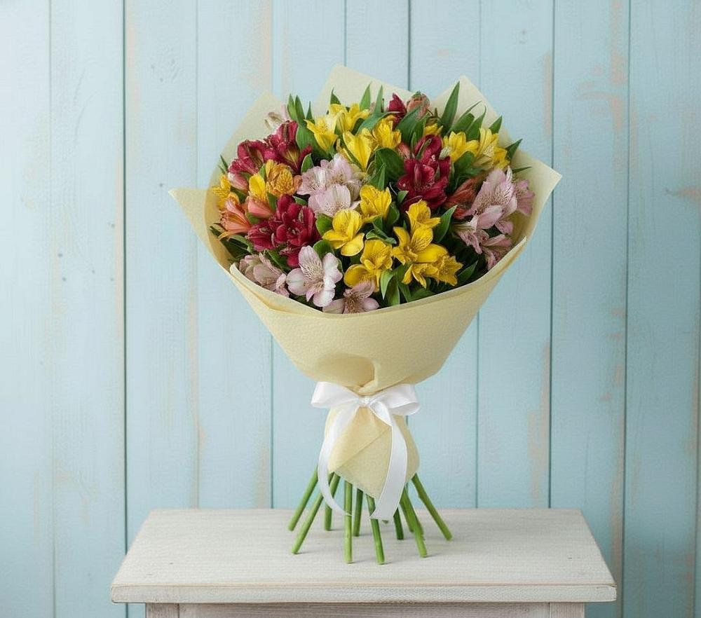 Букет цветов из: Альстромерии в Чебаркуле