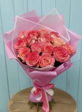 Букет 15 Розовых роз Равель в Чебаркуле