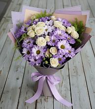 Букет цветов из:  Хризантемы и Розы в Чебаркуле