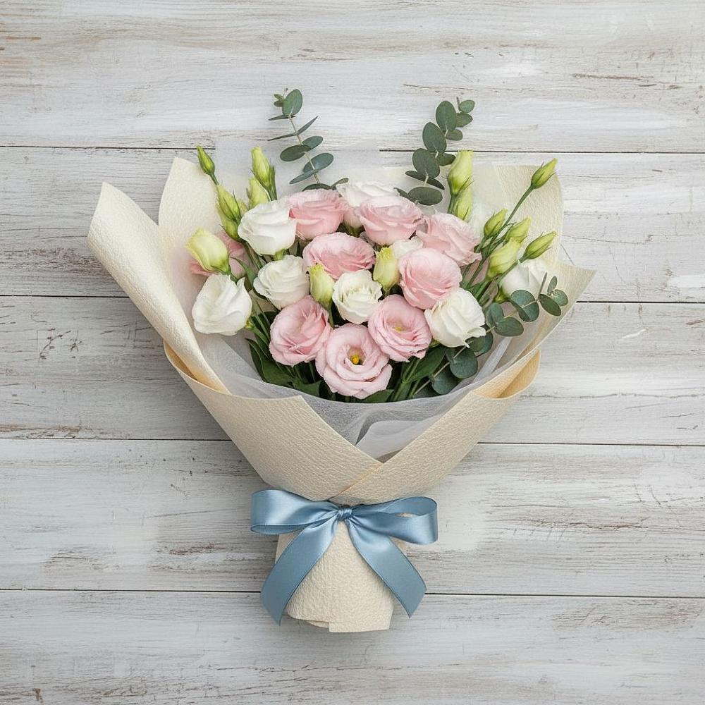 Букет цветов из: Лизиантусы в Чебаркуле